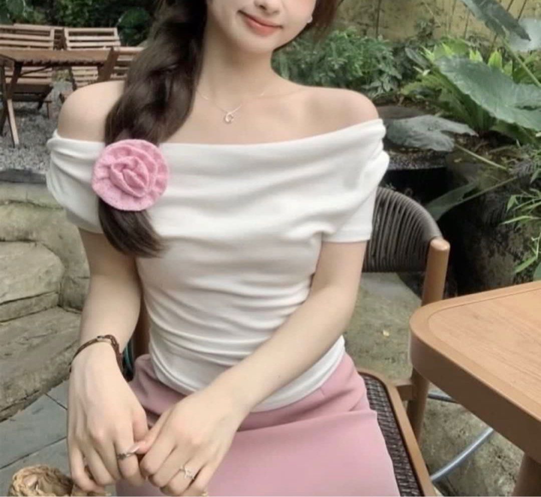 FINAL PC Korean 2 way Ruched Off Shoulder Knit Sleeve Top Women s Fashion Tops Blouses on Carousell