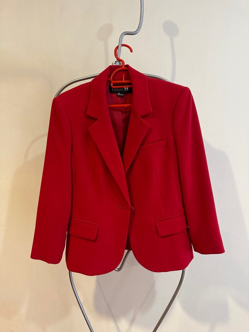 Red blazer forever 21 shop