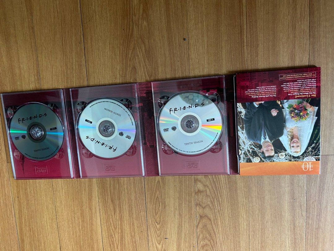 FRIENDS Season 10 (Category: CDs & DVDs) located in Angono. Submitted by dannnn01 (Listing ID 1317576321, Image 3). Description: FRIENDS the series season finale with never before seen footage. Never tried/tested as I have no DVD player. Price non-negotiable. RFS: Impulsive buy.