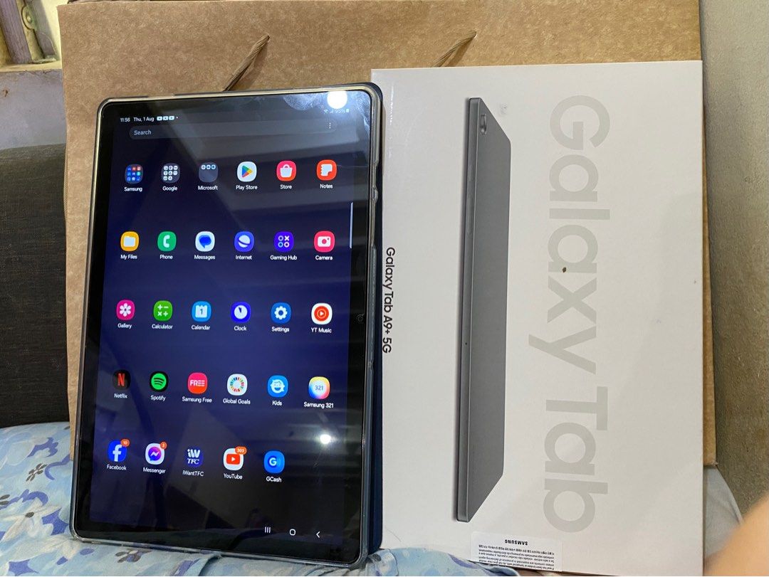 Galaxy Tab A9+ 5G (Category: Android) located in Angono. Submitted by reign_sells (Listing ID 1317569792, Image 1). Description: About the Item: - Good as new (bought last month) - no issues/problems - with free case & tempered glass - with charger cable (no adapter) - full inclusions (box & packaging still here) pm me for more pictures and inquiries.