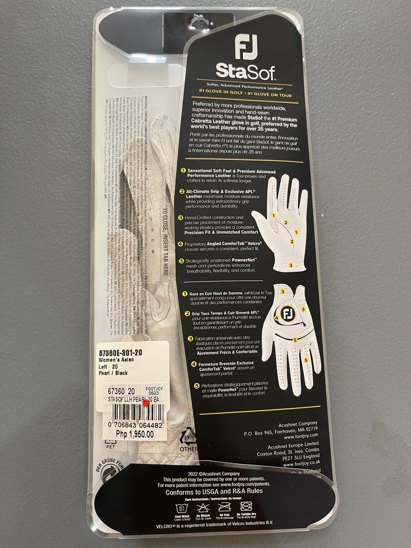 Glove Golf (Category: Golf) located in Quezon City. Submitted by theabsolutelyfab (Listing ID 1317595080, Image 3). Description: FJ StaSof Women’s Asian Left size 20 Pearl/Black color Original price: 1,950 bought at Empire Golf and Sports Shop SM Aura Shipping fee not included.