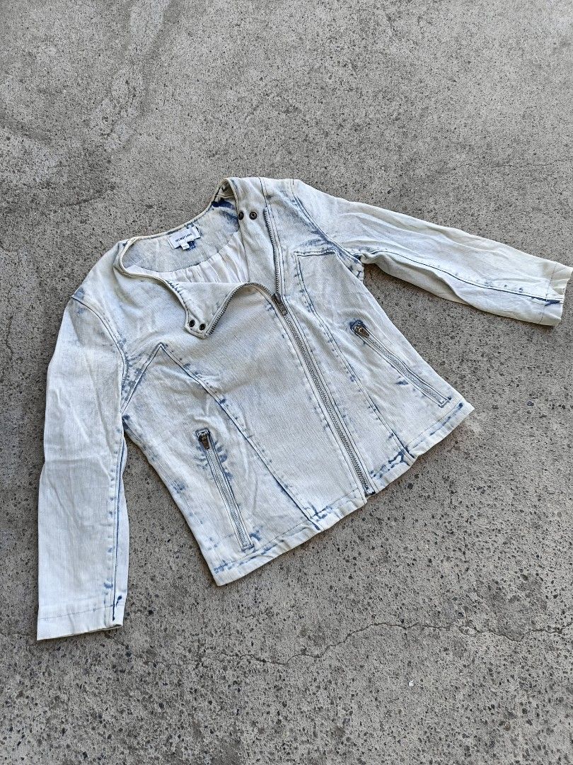 Helmut lang white denim jacket discount