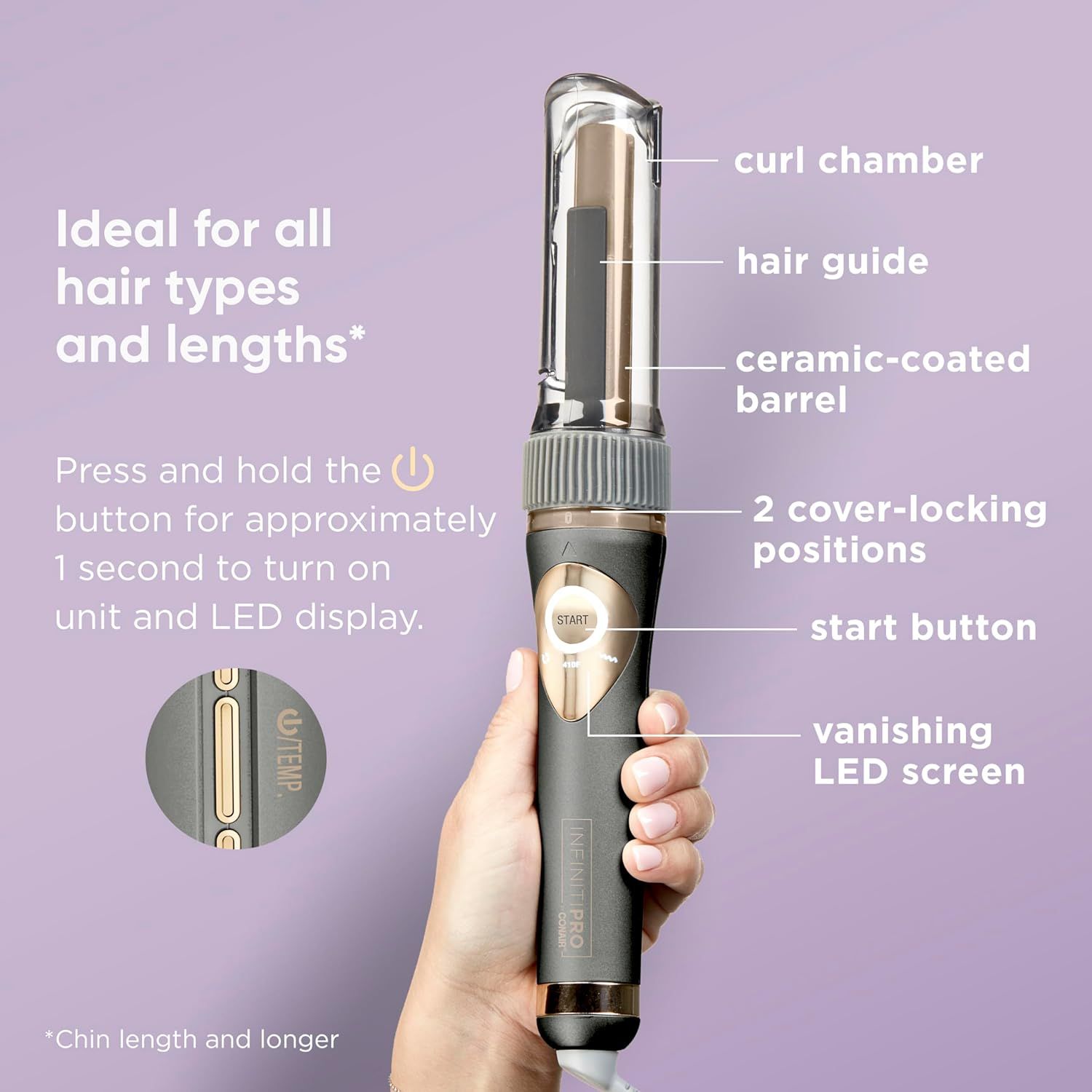 INFINITIPRO by CONAIR New Curl Secret Automatic Curling Iron with Dual Voltage for Worldwide Travel Gray With Gold Accents 3 4 Inch Women s Fashion Watches Accessories Hair Accessories on Carousell