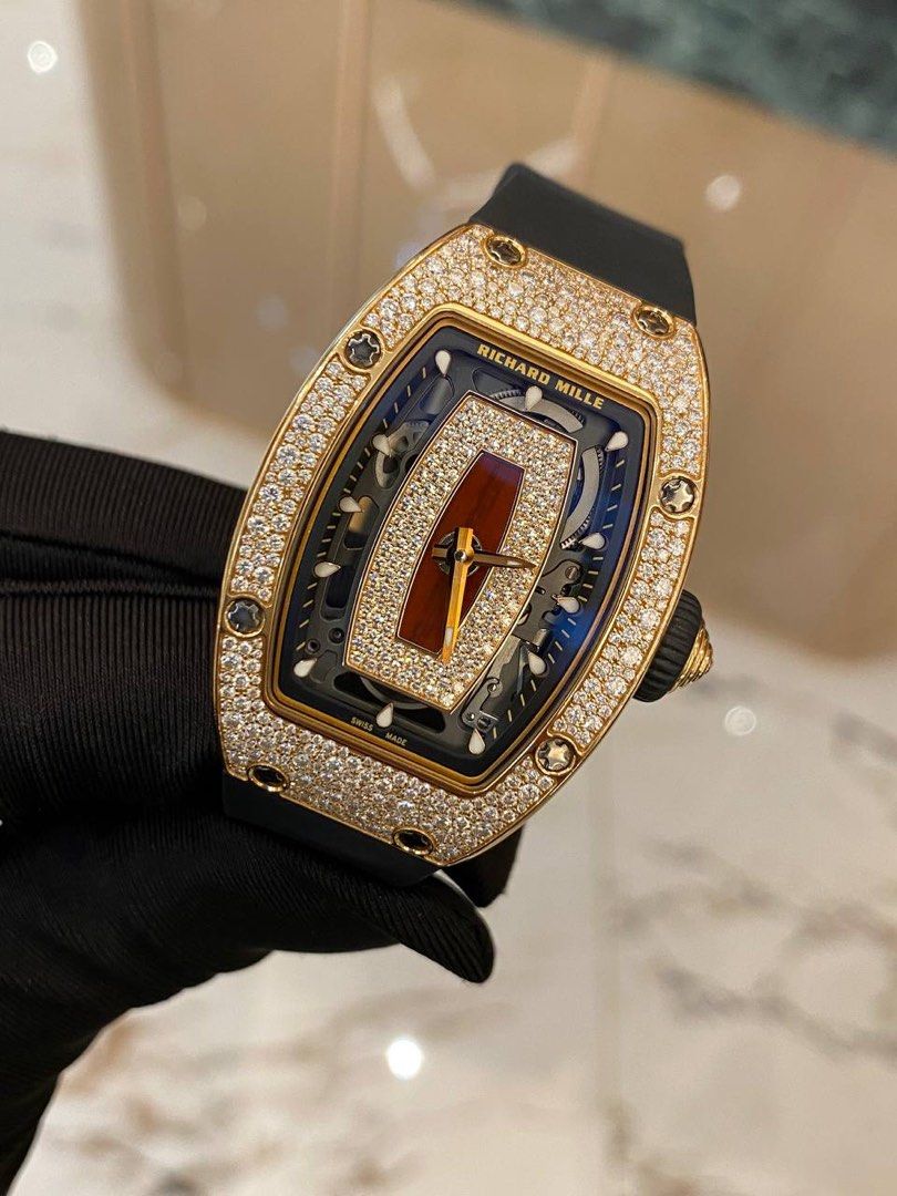 LIKE NEW 2022 RICHARD MILLE RM 07 01 SNOWFLAKE DIAMOND 18K 750 ROSE GOLD RED YACHT WOOD GRAIN DIAL 45.66MM x 31.4MM AUTOMATIC WATCH FULL SET Luxury Watches on Carousell