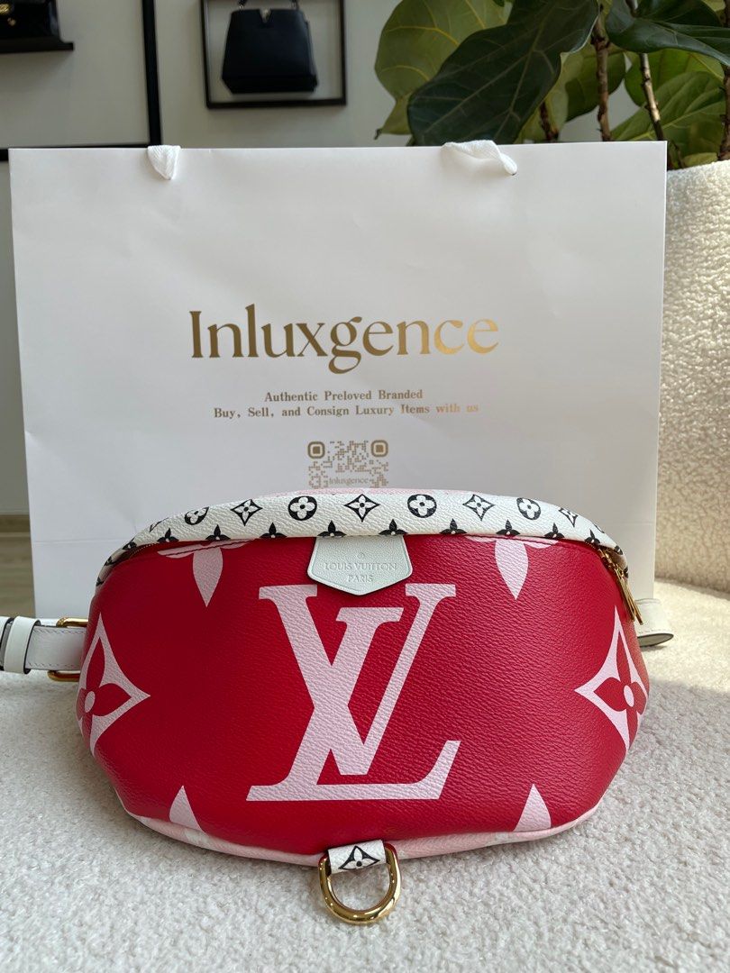 LV Bumbag Giant Monogram Rouge/Pink GHW, Luxury, Bags Wallets on