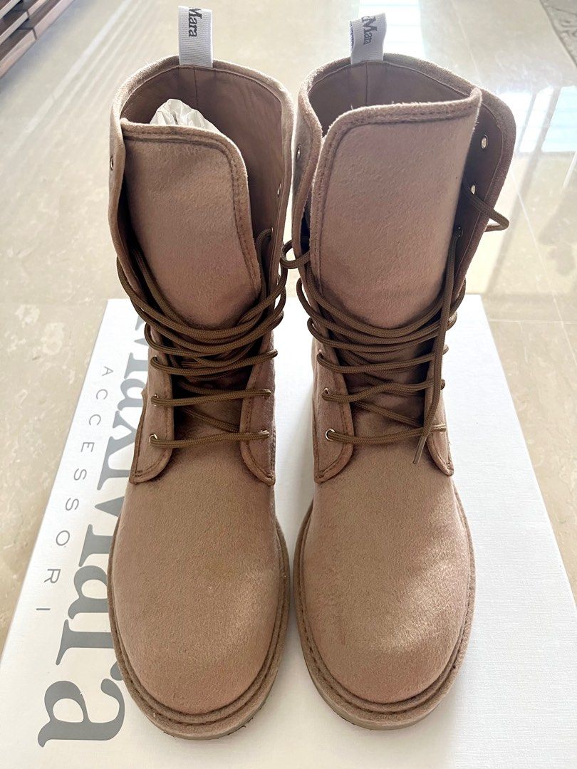 MAX MARA Baker cashmere combat boots sz 39 Women s Fashion Footwear Boots on Carousell