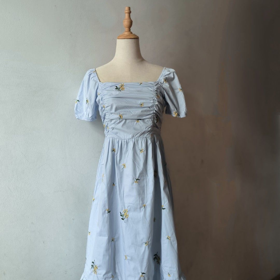 blue dress for baby girl Meredith Dress - Pink With Flowers