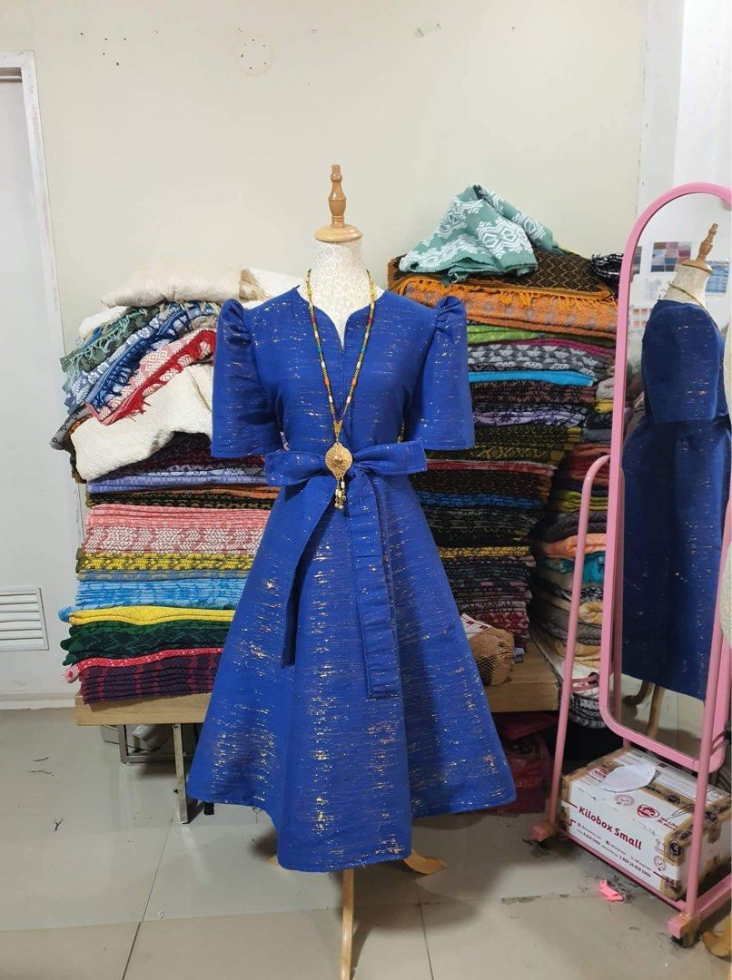 Modern Filipiniana Blue for oathtaking graduation, Women's Fashion, Dresses  & Sets, Traditional & Ethnic wear on Carousell
