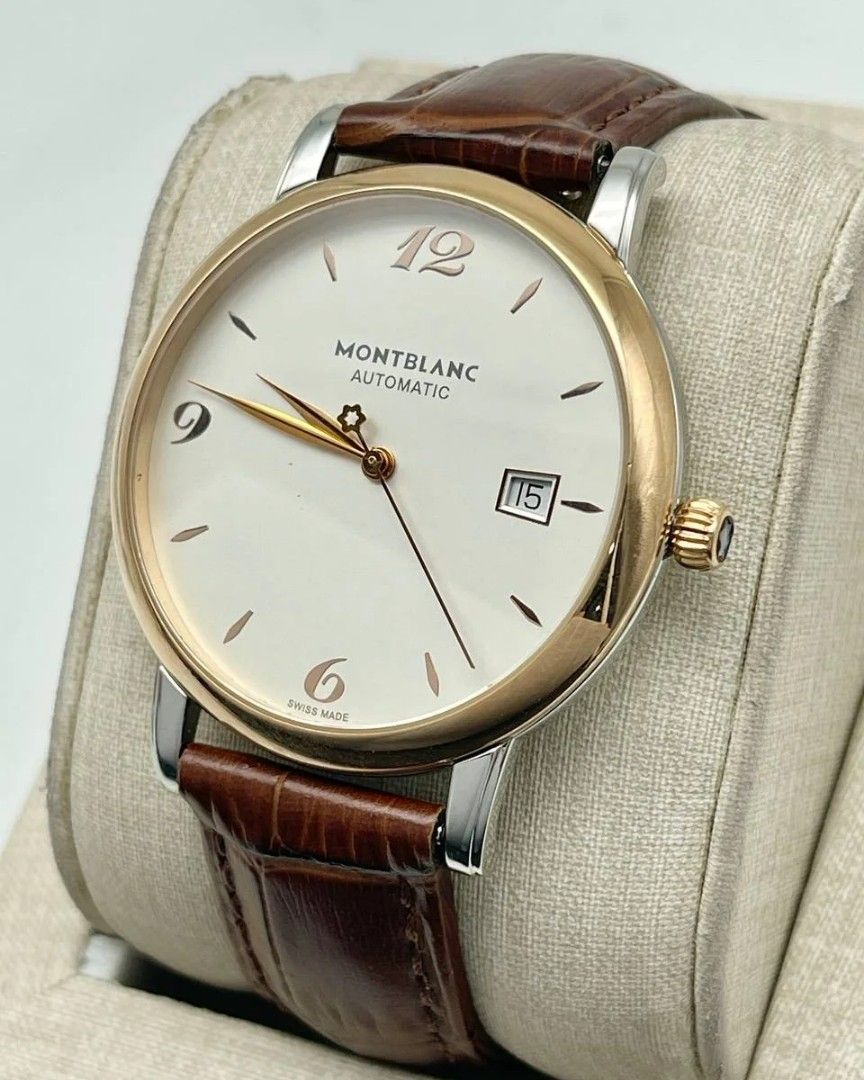 Montblanc Star Classique Silver Dial Gold Bezel (Category: Luxury Watches) located in Manila. Submitted by _classicwatchcollection (Listing ID 1317574356, Image 2). Description: FS: Montblanc Star Classique Silver Dial Gold Bezel Php 75,000 Condition: 9/10 Movement: Automatic Case size: 39mm Unit Only. Pm or Contact 09063027061 for inquiries..