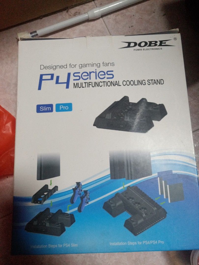 Multi function cooling stand (Category: Controllers) located in Singapore. Submitted by rizechill099783 (Listing ID 1317710880, Image 1). Description: Compatible for PS4 / Slim / Pro console and controllers Cool down the temperature when the console is over heating and charge the controller when out of battery Multi-functional design,work as vertical cooling fan stand as well as dual charging dock station Rotation Speed: 5000±10%PRM(MAX);Wind vol