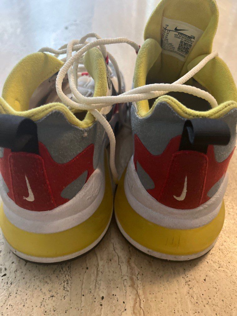 Nike Air Max React 270 (Category: Sneakers) located in Taguig. Submitted by jitbug55 (Listing ID 1317549623, Image 3). Description: Well used, in good condition. US7 fits 24cm.