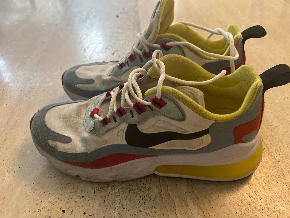 Nike Air Max React 270 (Category: Sneakers) located in Taguig. Submitted by jitbug55 (Listing ID 1317549623, Image 2). Description: Well used, in good condition. US7 fits 24cm.