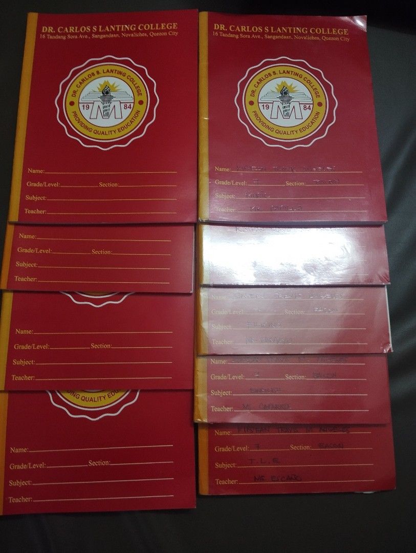 Notebook 8pcs Dr. Carlos Lanting (Category: Stationery & School Supplies) located in Quezon City. Submitted by dkpestcontrolservices (Listing ID 1317588044, Image 2). Description: 500php for all 8pcs of Notebook 4 notebooks may sulat pero 2 pages lang other 4 notebook walang sulat brand new decent clean Fairville Subdivision. North Fairview or Lalamove / JNT thank you!.