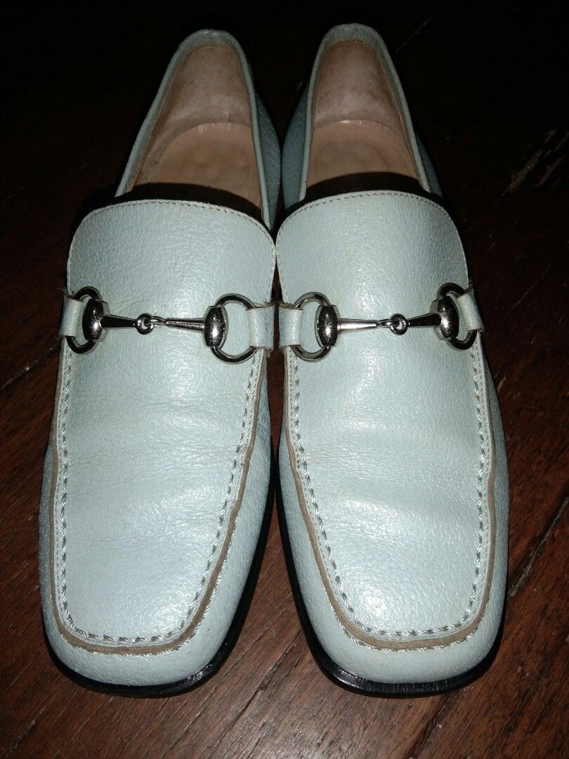 Gucci horsebit loafers white clearance