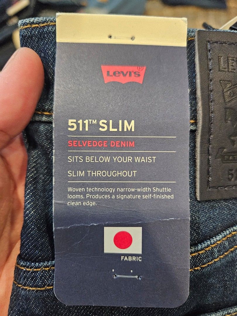 Original Levi s 511 Slim Selvedge 34 32 Men s Fashion Bottoms Jeans on Carousell