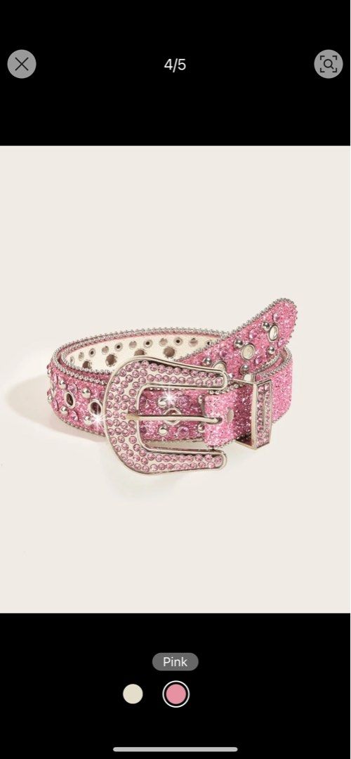 Pink Rhinsetoned Belt (Category: Belts) located in Baguio. Submitted by dorm608 (Listing ID 1317651392, Image 2). Description: Worn ONCE during Bini concert.