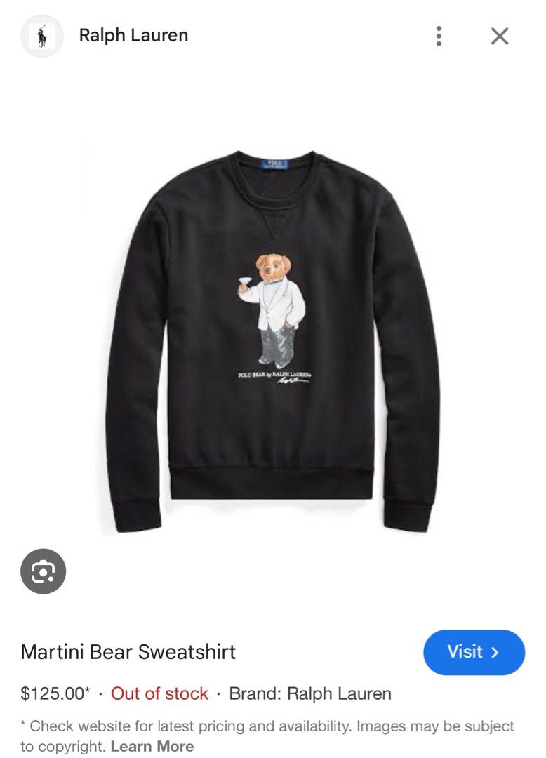 Ralph Lauren Polo Bear Martini Sweater Women s Fashion Coats Jackets and Outerwear on Carousell