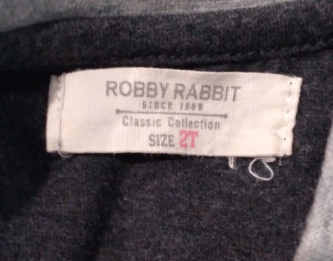 Robby Rabbit Game On Baby TShirt 2T (Category: Babies & Kids Fashion) located in Quezon City. Submitted by robzkinix (Listing ID 1317711924, Image 2). Description: Preloved Robby Rabbit Game On Baby TShirt Size: 2T Good condition, lightly used, no damage or stains.