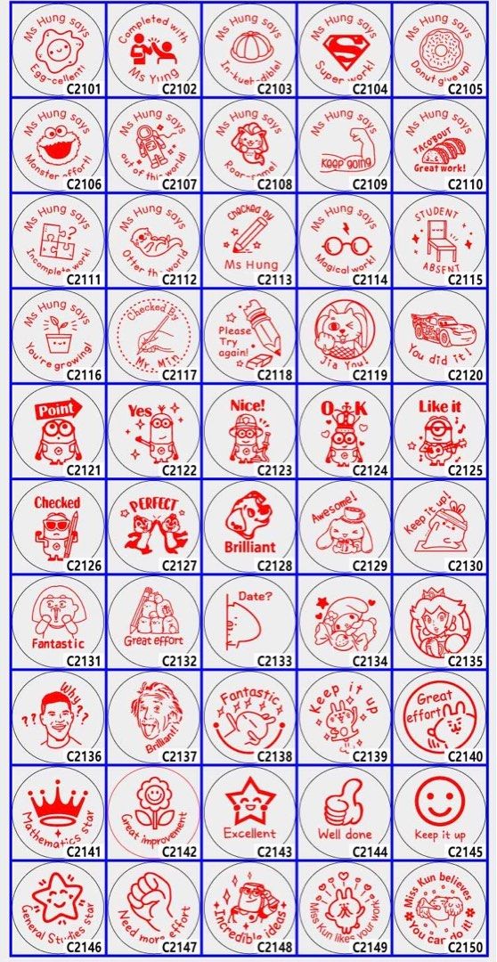 英文科老師印仔 原子印印章stamp 中小學幼稚園教師, 興趣及遊戲, 手作＆自家設計, 其他 - Carousell