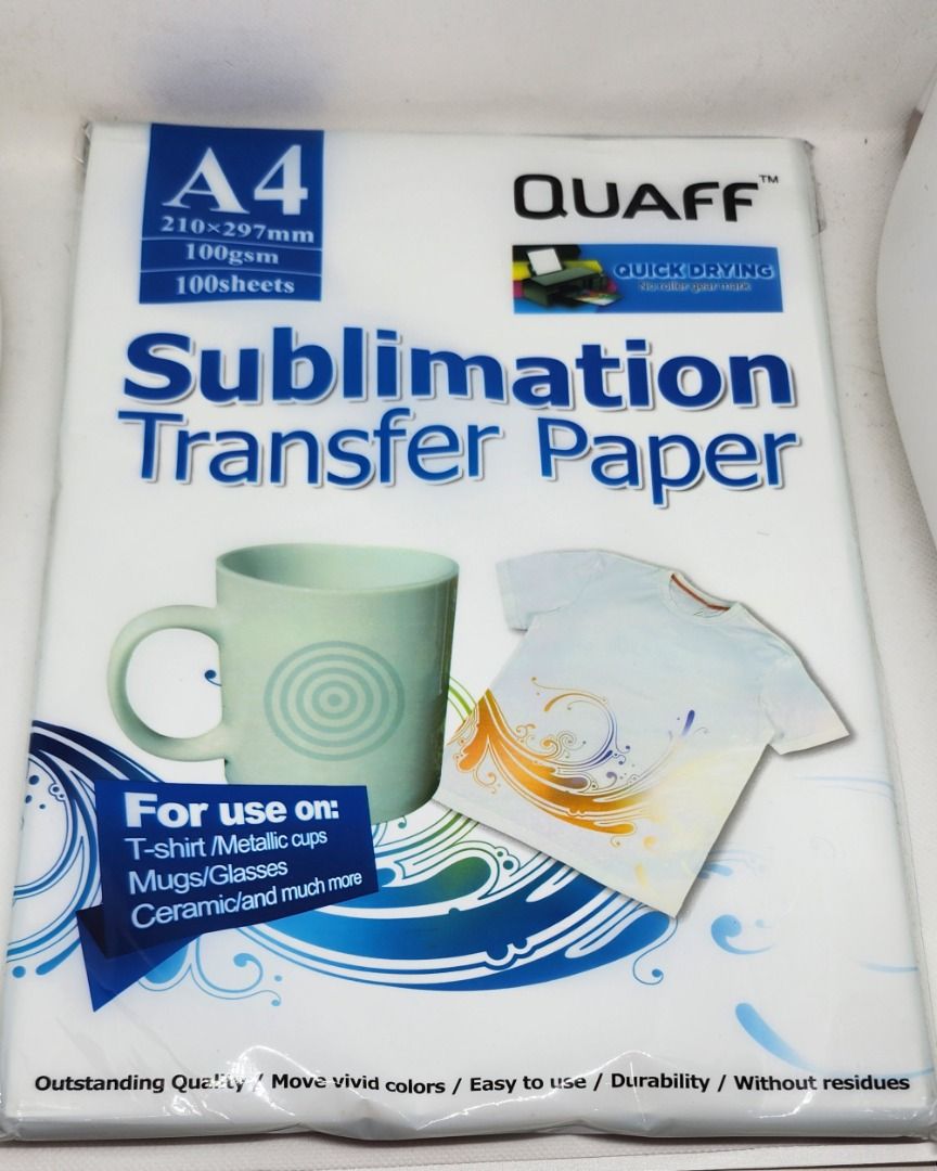 Sublimation Transfer Paper A4 x 99sheets (Category: Craft Supplies & Tools) located in Naga. Submitted by segunda.manay (Listing ID 1317543537, Image 1). Description: Quaff Sublimation Transfer Paper A4 99 sheets Bought for 148 online Selling for 140 RFS: Incompatible printer, change project Issues: None .