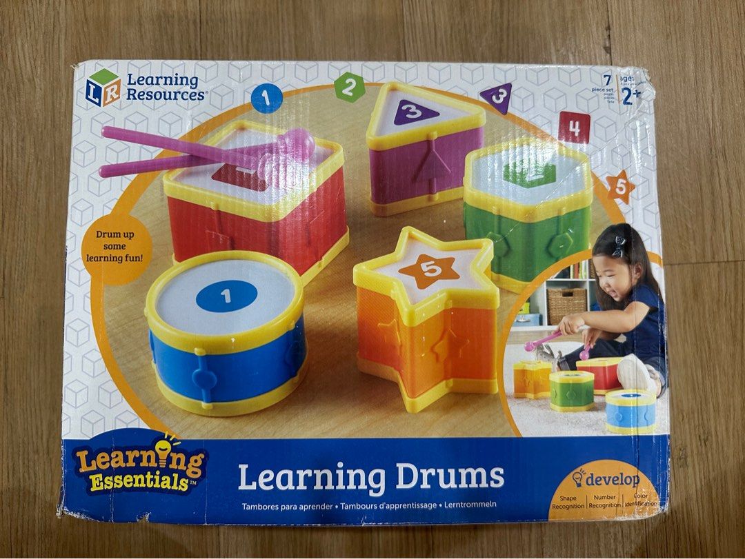 *TOY SALE* Learning Resources Learning Drum set (Category: Kids Toys) located in Quezon City. Submitted by closet.cha (Listing ID 1317620952, Image 1). Description: Box got smushed during storage. Authentic. Barely used. Item is a bulky so preferably to be picked up by grab/lalamove within metro manila. Shipping outside metro manila only by gogo express (might be more expensive). No return no exchange No haggle and low baller offers. No other pho