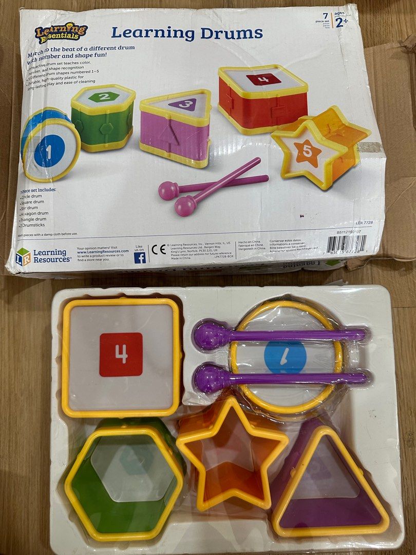*TOY SALE* Learning Resources Learning Drum set (Category: Kids Toys) located in Quezon City. Submitted by closet.cha (Listing ID 1317620952, Image 2). Description: Box got smushed during storage. Authentic. Barely used. Item is a bulky so preferably to be picked up by grab/lalamove within metro manila. Shipping outside metro manila only by gogo express (might be more expensive). No return no exchange No haggle and low baller offers. No other pho