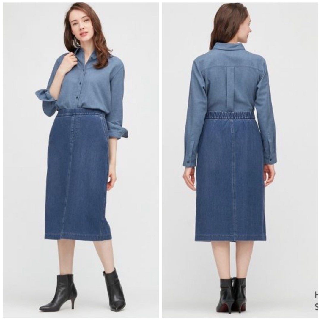 Denim jersey skirt uniqlo store