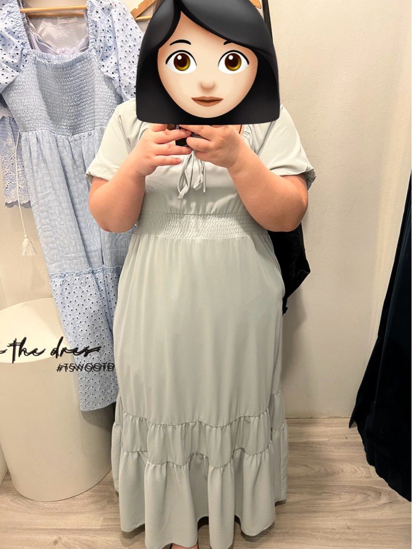 VALARIE SMOCKED DROPWAIST MAXI DRESS IN SAGE, Women's Fashion, Dresses &  Sets, Dresses on Carousell