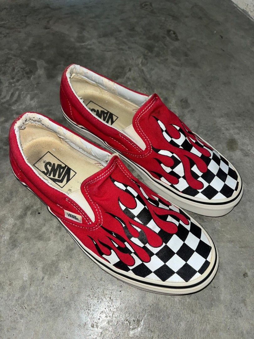 Vans Authentic checker flame men women unisex
