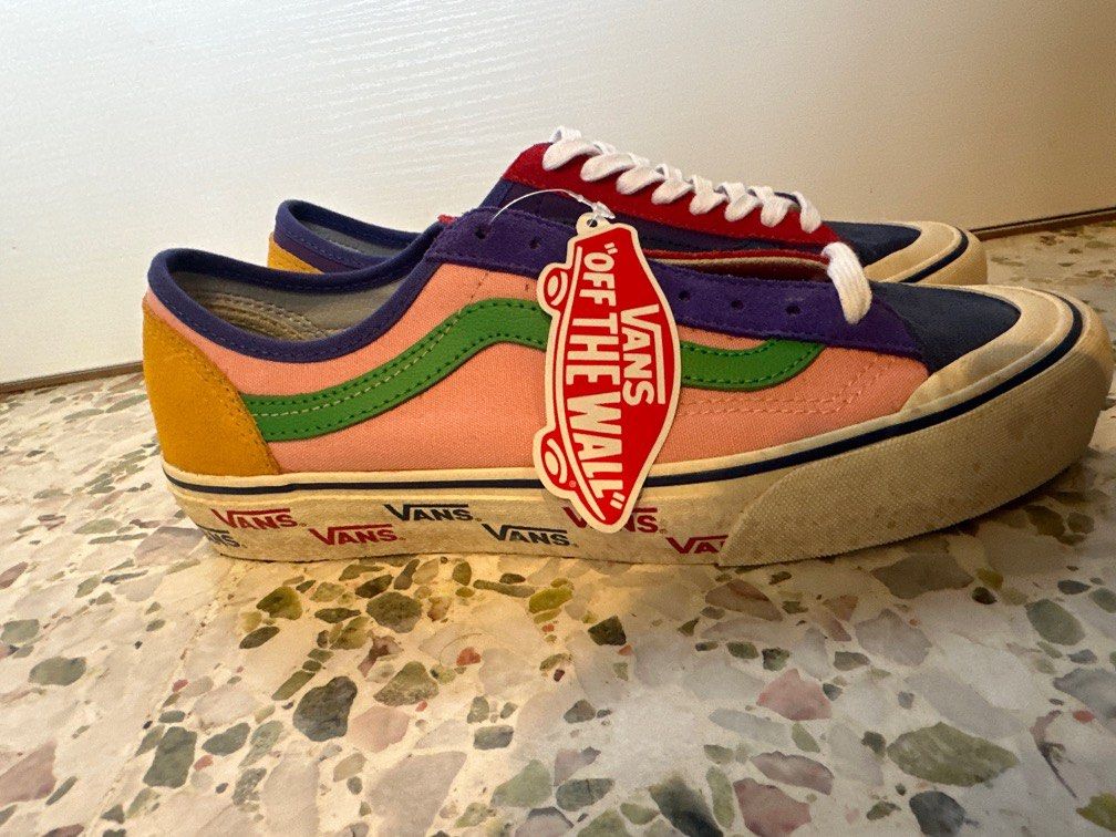 Vans x Size? Patchwork (Category: Sneakers) located in Singapore. Submitted by ezens (Listing ID 1317566811, Image 4). Description: Vans x Size? UK patchwork collab. Size 8. Limited edition. Stains on sidewall due to storage. Looking to let go my collection. Self collect. Cash and carry. PM to chat!.