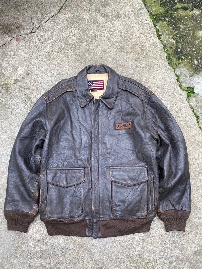 us vintage おしかっ leather jacket 90s