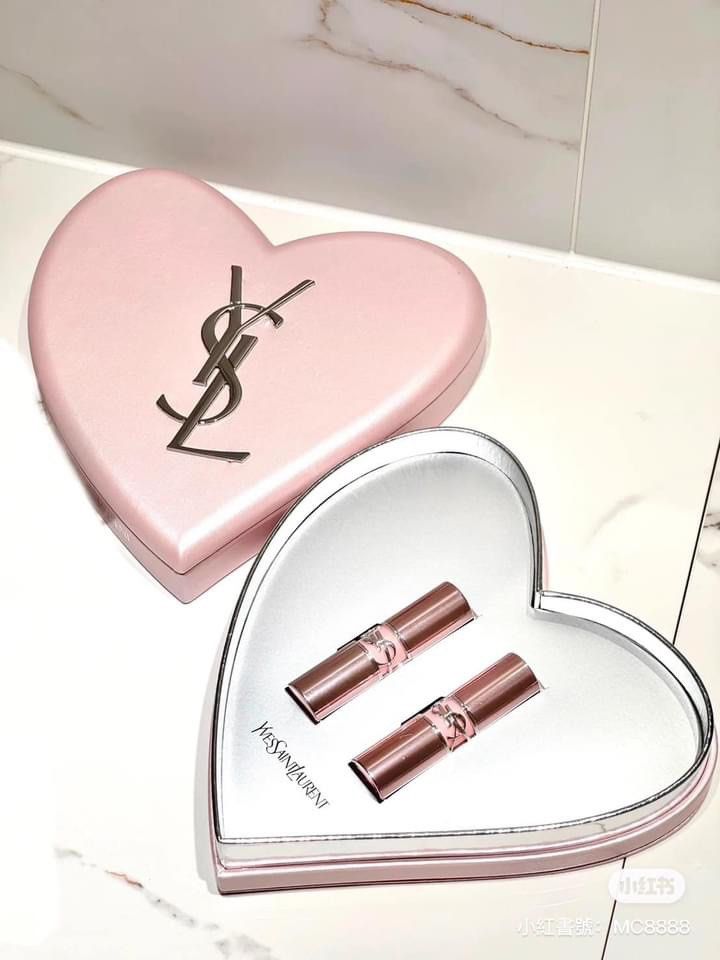 YSL lipsticks in pink heart gift set