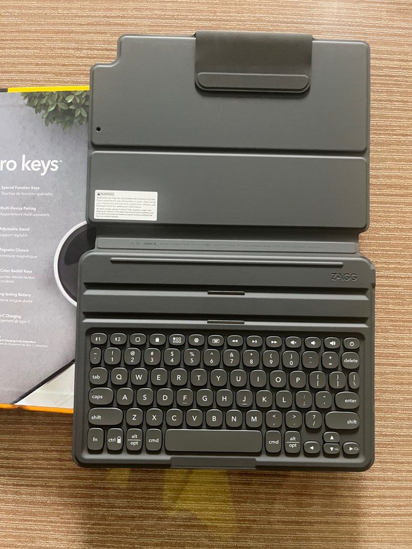 Zagg Pro Keys keyboard case for iPad (Category: Computer Keyboard) located in Pasay City. Submitted by thejunkclosetph (Listing ID 1317541588, Image 3). Description: Preloved Zagg Pro Keys keyboard case For iPad 7th, 8th, 9th Generation All buttons working Issue: Needs to be plugged in always (battery issue) Buyer shoulders shipping/delivery fee.
