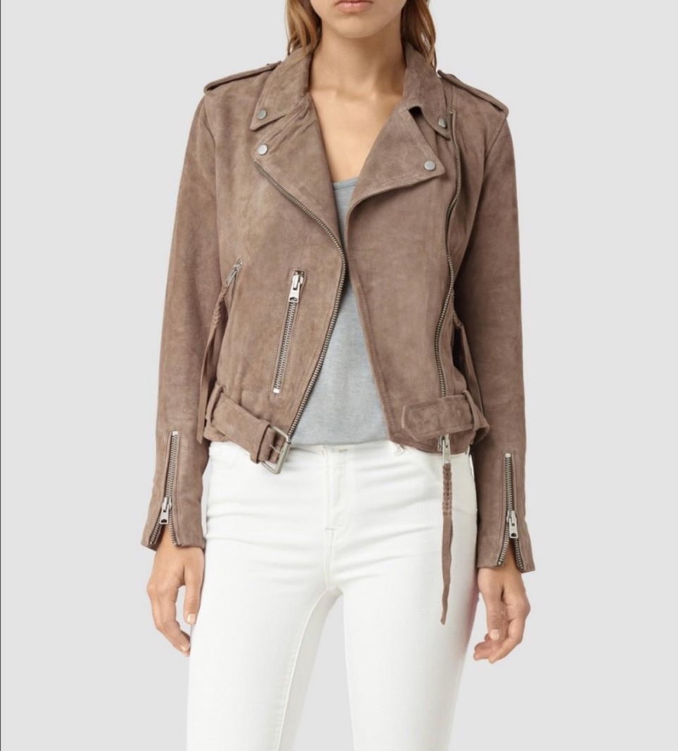 All saints balfern suede jacket sale