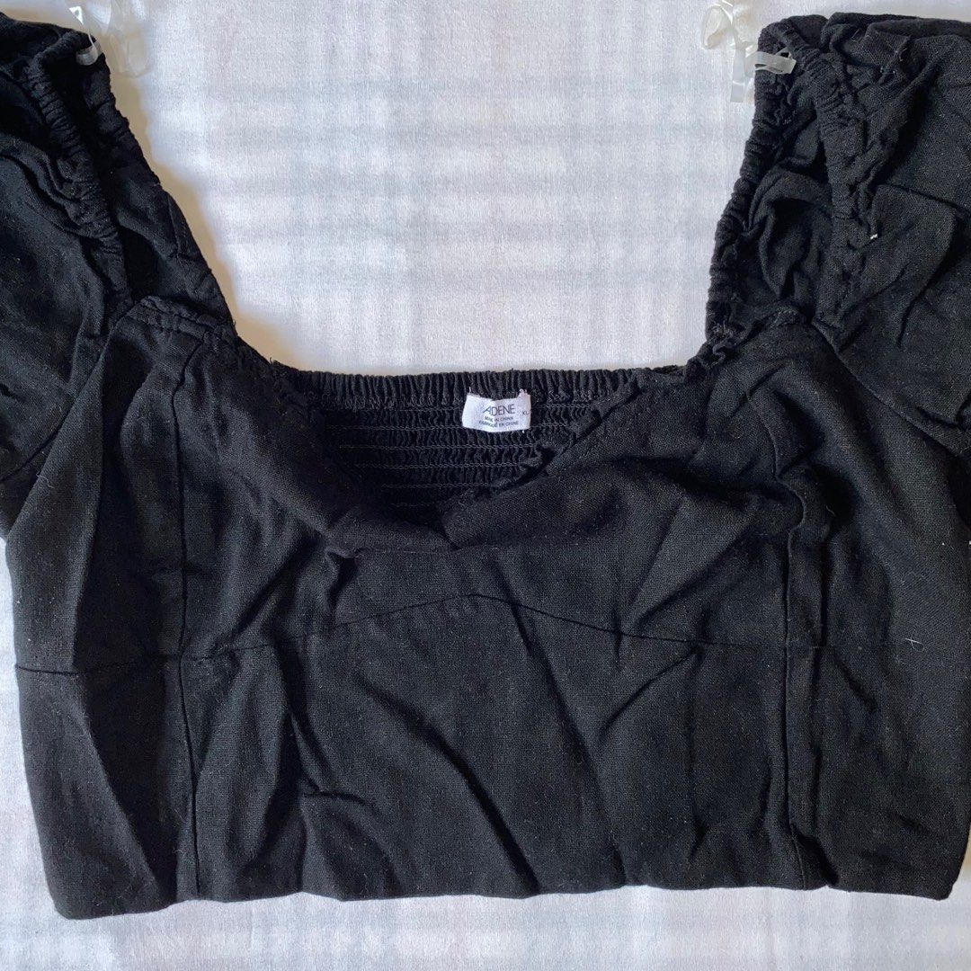 ardene puff sleeves top (Category: Blouses) located in Baguio. Submitted by basicthriftbaguio (Listing ID 1319264834, Image 3). Description: fits M-L no flaws, not faded ₱180.