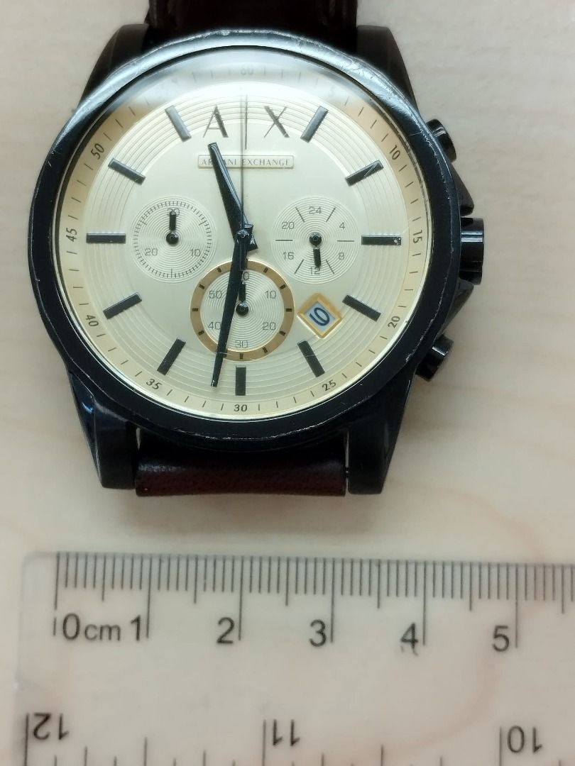 ARMANI EXCHANGE CHRONOGRAPH BLACK STAINLESS STEEL AX2511 BROWN LEATHER STRAP MEN S WATCH RETAIL PRICE 349 Men s Fashion Watches Accessories Watches on Carousell