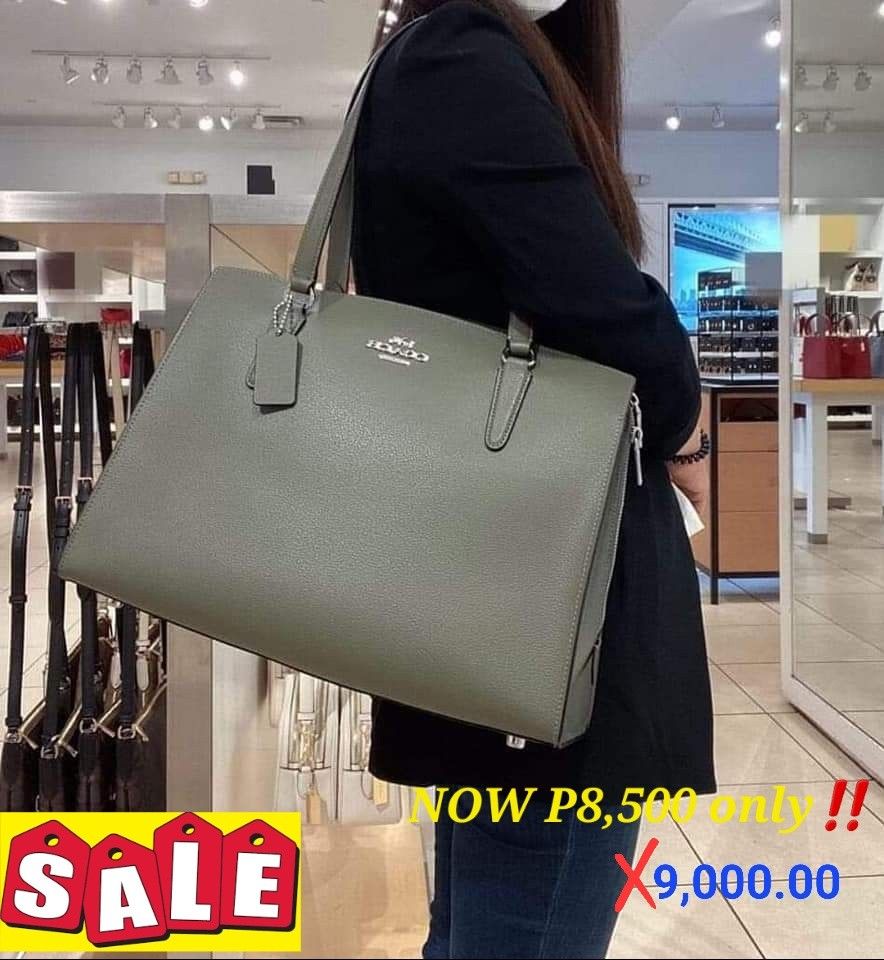 AUTHENTIC COACH TATUM CARRYALL 40 (Category: Tote Bags) located in Pasig City. Submitted by carou12431 (Listing ID 1319190674, Image 2). Description: ON HAND‼️ 💯 AUTHENTIC COACH TATUM CARRYALL 40 📍Green 📍Style no.C4077 📍sale Price: P8,500.00 only 💵Payment via Gcash 🛵Delivery via lalamove, grab 🛻 Pick up allowed subject to available sched Disclaimer: We are not affiliated with any brands posted on this account. Copywrite and trademarks are 