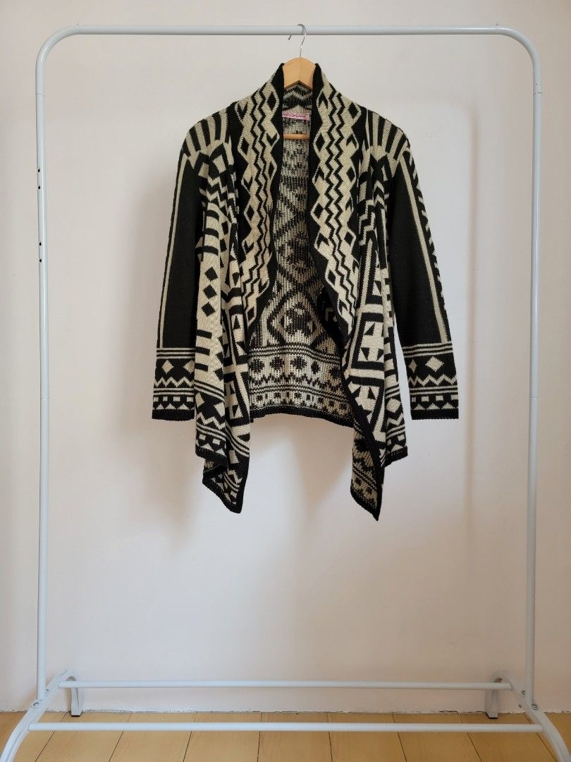 Aztec Tribal Open Shawl Cardigan Sweater Women s Fashion Coats Jackets and Outerwear on Carousell