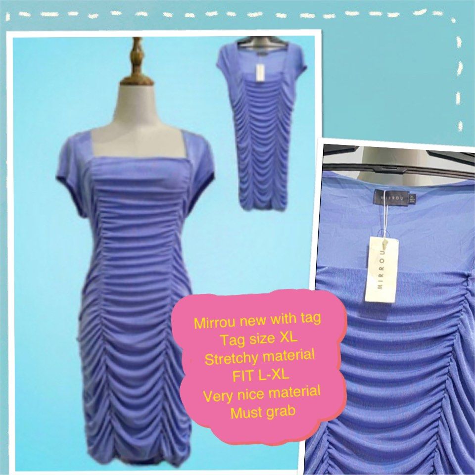 Bodycon ruffle dressnew with brand tagheavy flowy material not thin