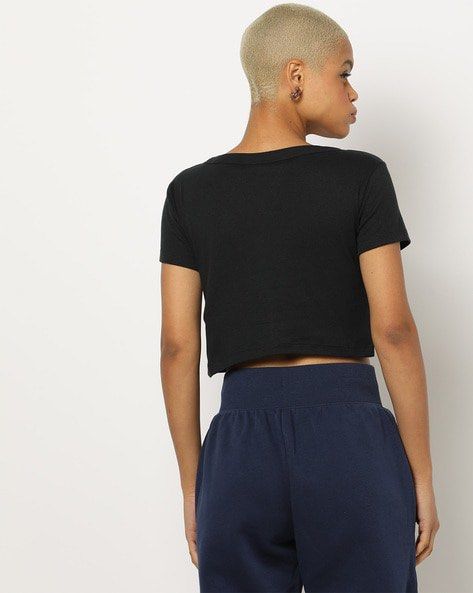 Brand New Nike Embroidered Logo Crew Neck Crop T Shirt Women s Fashion Tops Other Tops on Carousell