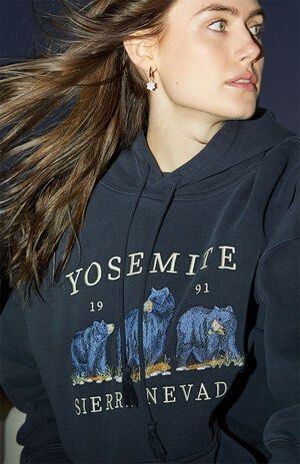 Brandy Melville Christy Yosemite Hoodie Navy Women s Fashion Coats Jackets and Outerwear on Carousell