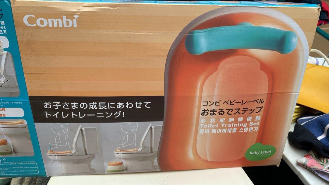 Combi Potty Trainer and Seat (Category: Toilet Training) located in Manila. Submitted by pdg286 (Listing ID 1319163555, Image 1). Description: 3 in one potty trainer - step stool, training potty, seat with handlebar Great design Sold in the mall for 2999 .