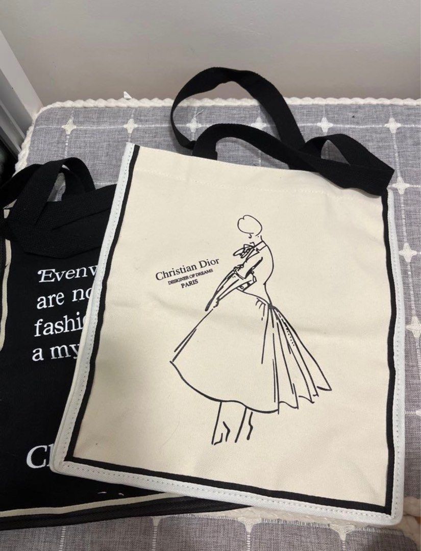 Dior canvas tote bag cream