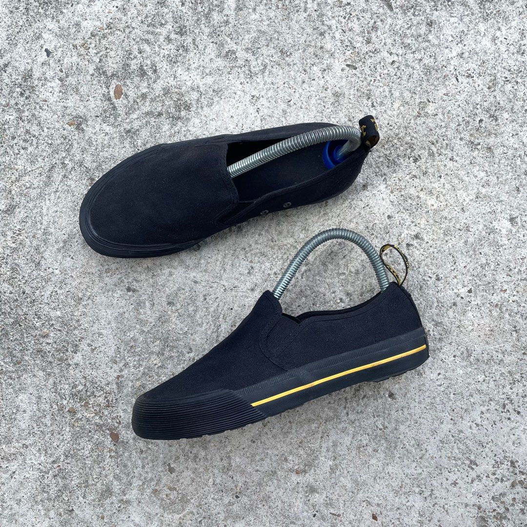 Dr Martens T00mey Canvas Slip 0n Black 4UK 23cm RM14O Women s Fashion Footwear Boots on Carousell