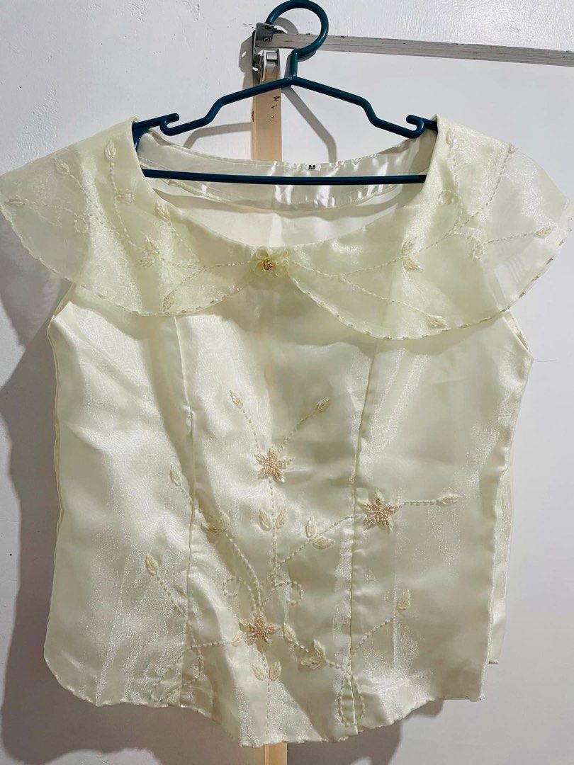 Filipiniana Formal Coordinates (2 set) (Category: Sets or Coordinates) located in Sudipen. Submitted by mirrorball27 (Listing ID 1319160132, Image 2). Description: Size Medium to Large. No flaws. In good condition. For formal events. Color White. Skirt is below knee length. Shipping via j&t..
