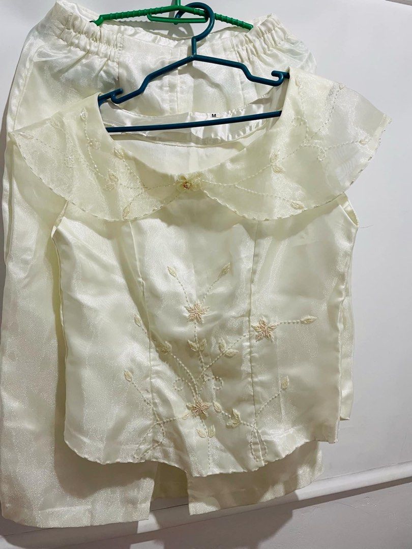 Filipiniana Formal Coordinates (2 set) (Category: Sets or Coordinates) located in Sudipen. Submitted by mirrorball27 (Listing ID 1319160132, Image 1). Description: Size Medium to Large. No flaws. In good condition. For formal events. Color White. Skirt is below knee length. Shipping via j&t..