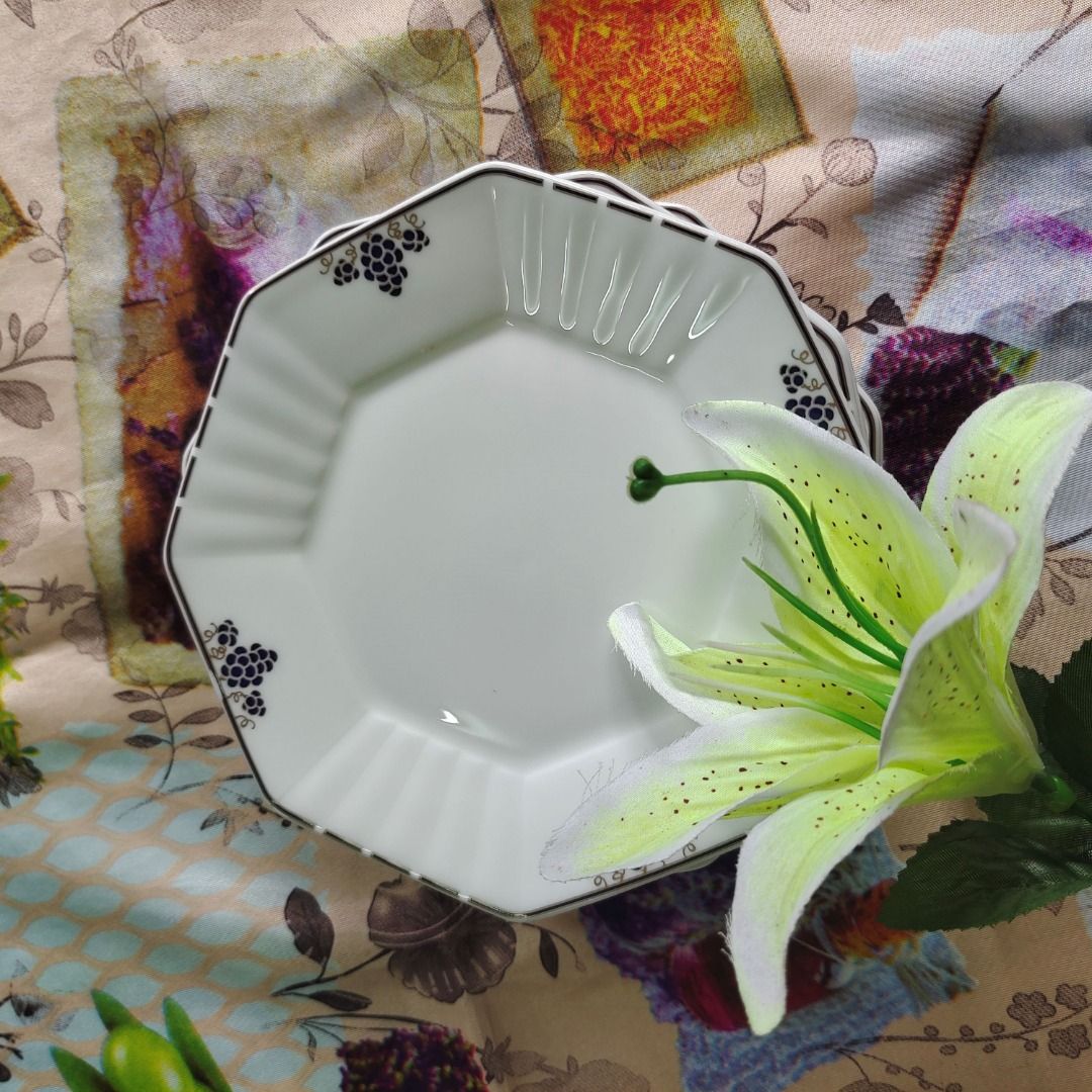Givenchy Octagon Grape Vine Platter with Cake Plates & Cups and Saucer ...
