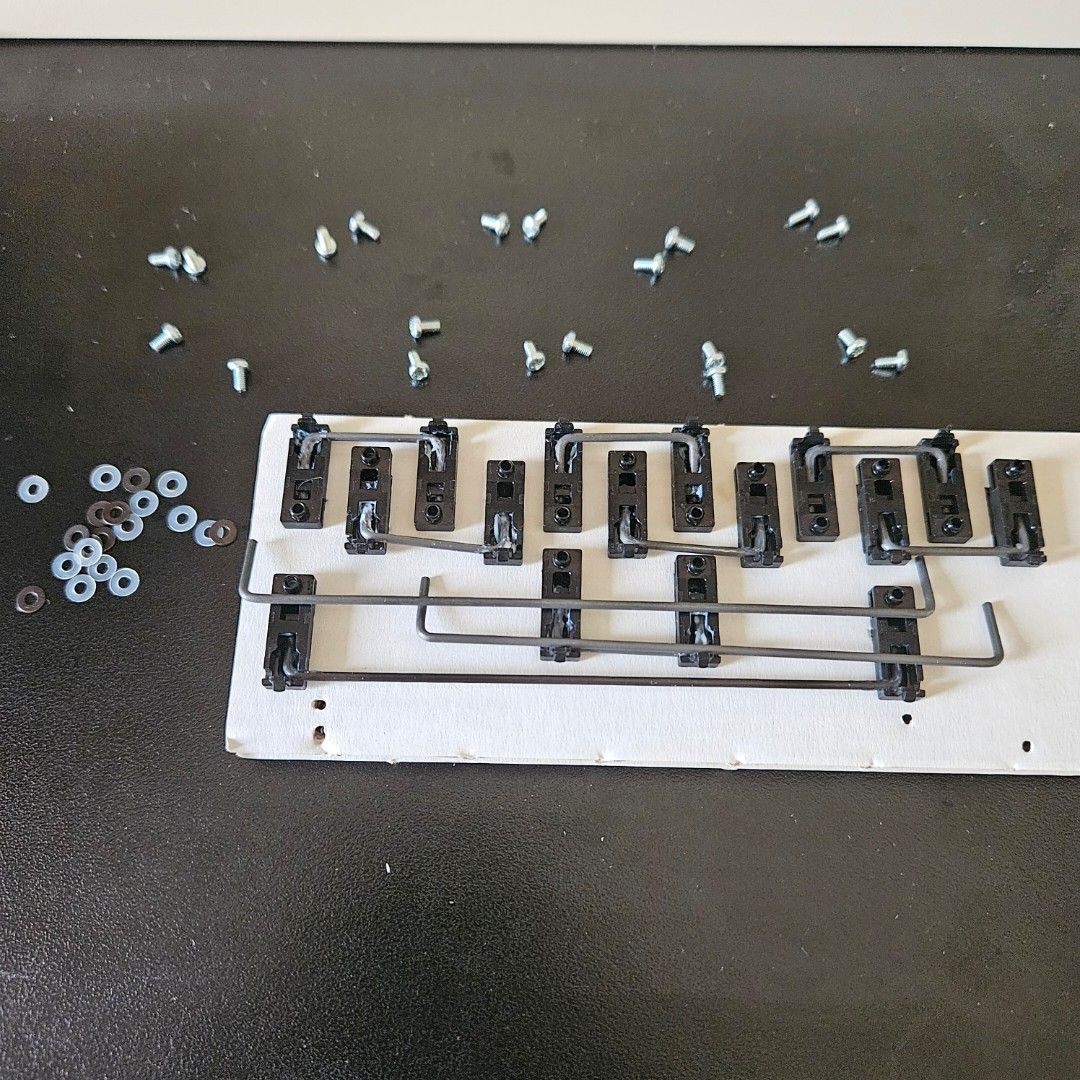 GMK QMX stabilizers (Category: Computer Keyboard) located in Pasig City. Submitted by noir_ (Listing ID 1319322472, Image 2). Description: From an old build, swapped to different stabs. Contains the following: 7x 2u stabilizers 1x 6.25u stabilizer 1x 7u wire 1x 6u wire 20 screws 12 clear washers (added 8 replacement metal washers, I can provide more) Also have some spare Durock v2 stabs (2x 2u + 1x 6.25u), I can include those for free in case you