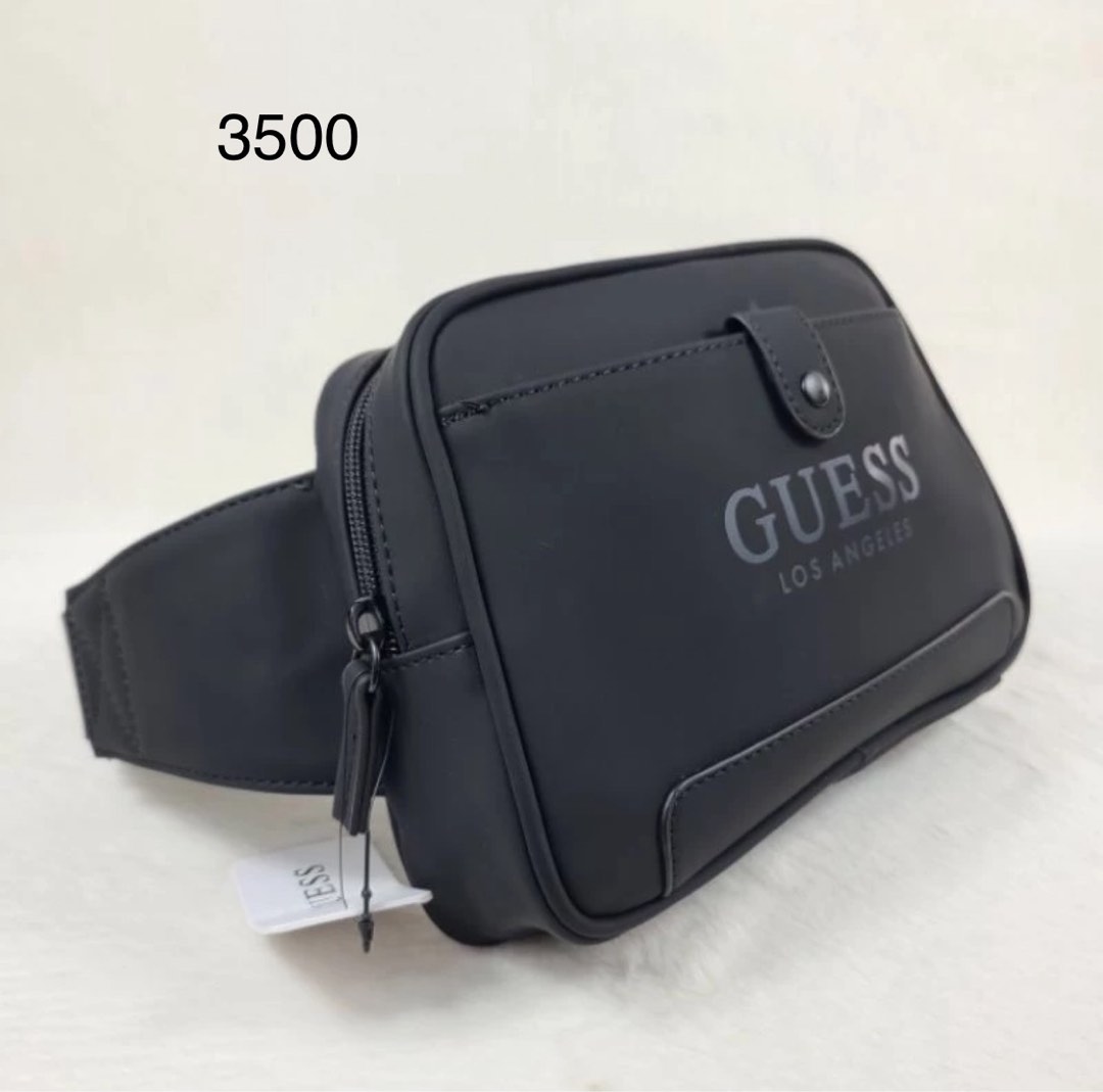 Guess PM909094 Franco Black Leather Fanny Pack Waist Bag Women s Fashion Bags Wallets Cross body Bags on Carousell