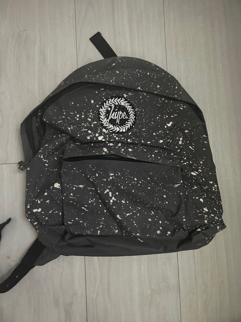 Hype black with white speckle backpack shop